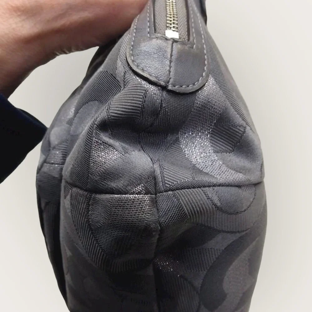 Coach Gray Monogram Hobo Shoulder Bag